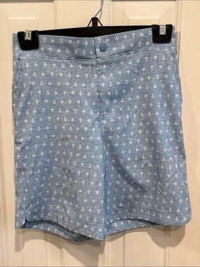 Lands' End Light Blue Anchor-Print Bermuda Shorts